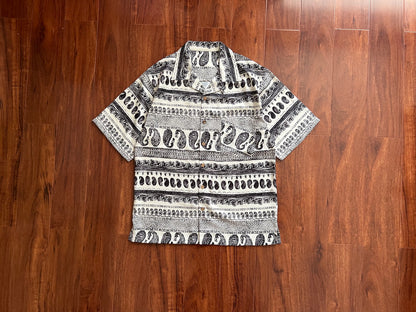 Ukiyo-E Patchwork Style Loose Drape Hawaiian Cuban Collar Printed Aloha Shirt Short Sleeve Shirt