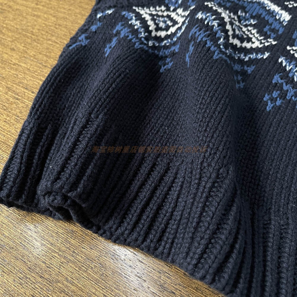 Women's Autumn Winter Fair Isle Crochet Vest - Japanese Nordic Style Sleeveless Knitted Waistcoat