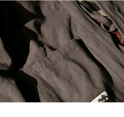 Men's Japanese Retro Reversible Cotton Robe Cardigan