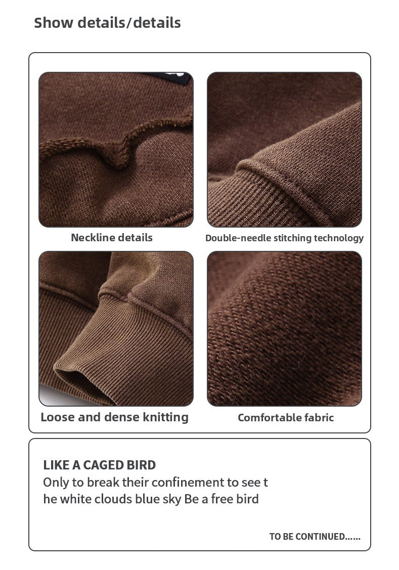 Unisex 465g Washed Vintage Sweatshirt - Boxy Half-Zip Snowflake Knit Pullover