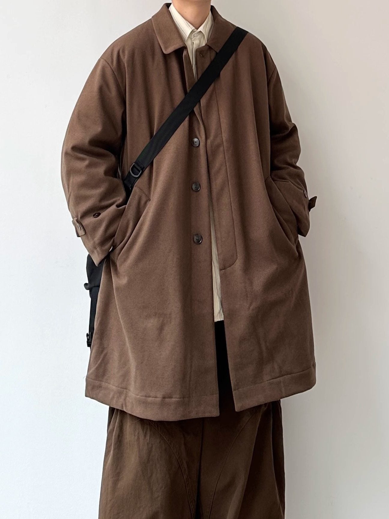 Japanese Style Mid-Length Wool Coat - Thickened Loose Jacket (Unisex)
