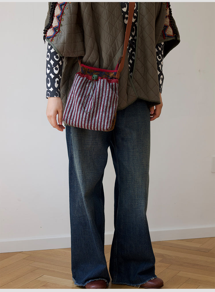 Original 2024 Autumn Winter New Wool Lightweight Crossbody Phone Bag Retro Niche Mini Bag