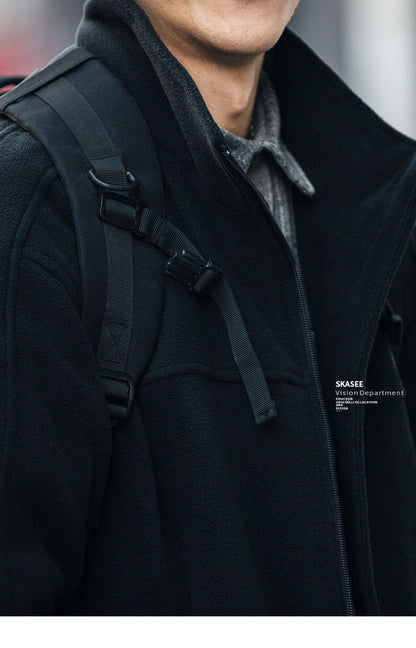 Men's Winter Fleece Cardigan - Trendy Loose BF Style Stand Collar