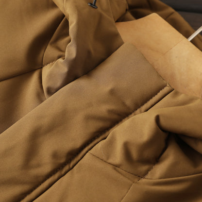 Men's Plus Size Euro-American Style Winter Jacket - Windproof Waterproof Hooded Thickened Cotton Coat