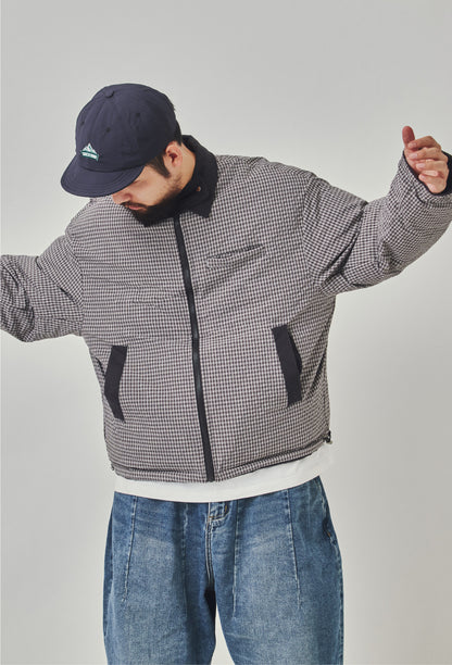Reversible Plaid Cotton Jacket - Thick Double-Sided Multi-Pocket Coat (Men)