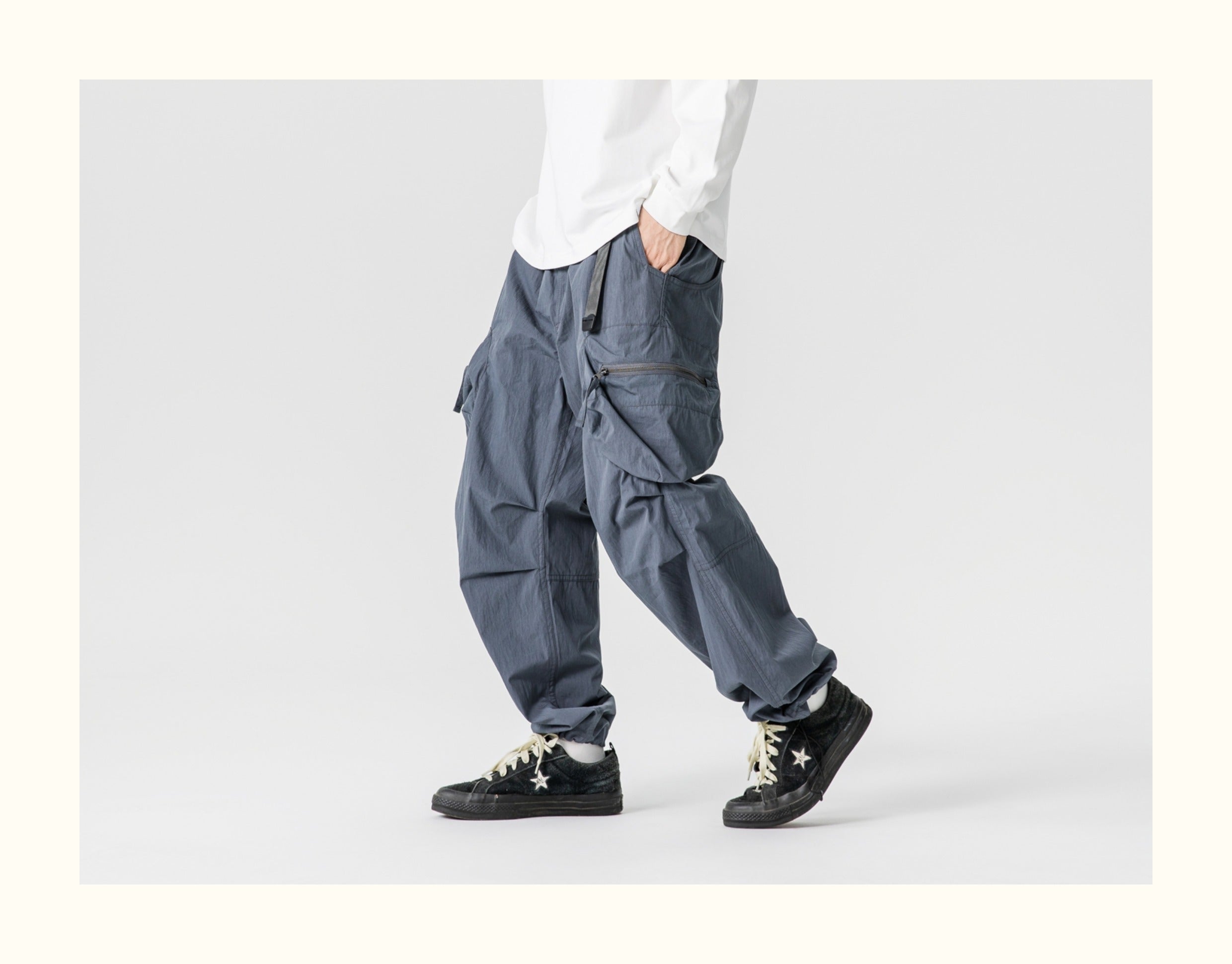 Outdoor Functional Cargo Jogger Pants – Wrinkle-Resistant, Multi-Pocket Paratrooper Style for Men