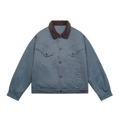 Detroit Cropped Padded Jacket – Vintage Workwear Cotton Barn Coat for Men Winter | Japanese vintage | yamalin clothes | Yamalinclothes