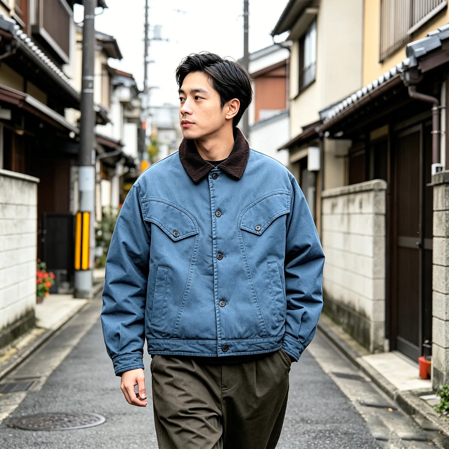 Detroit Cropped Padded Jacket – Vintage Workwear Cotton Barn Coat for Men Winter | Japanese vintage | yamalin clothes | Yamalinclothes