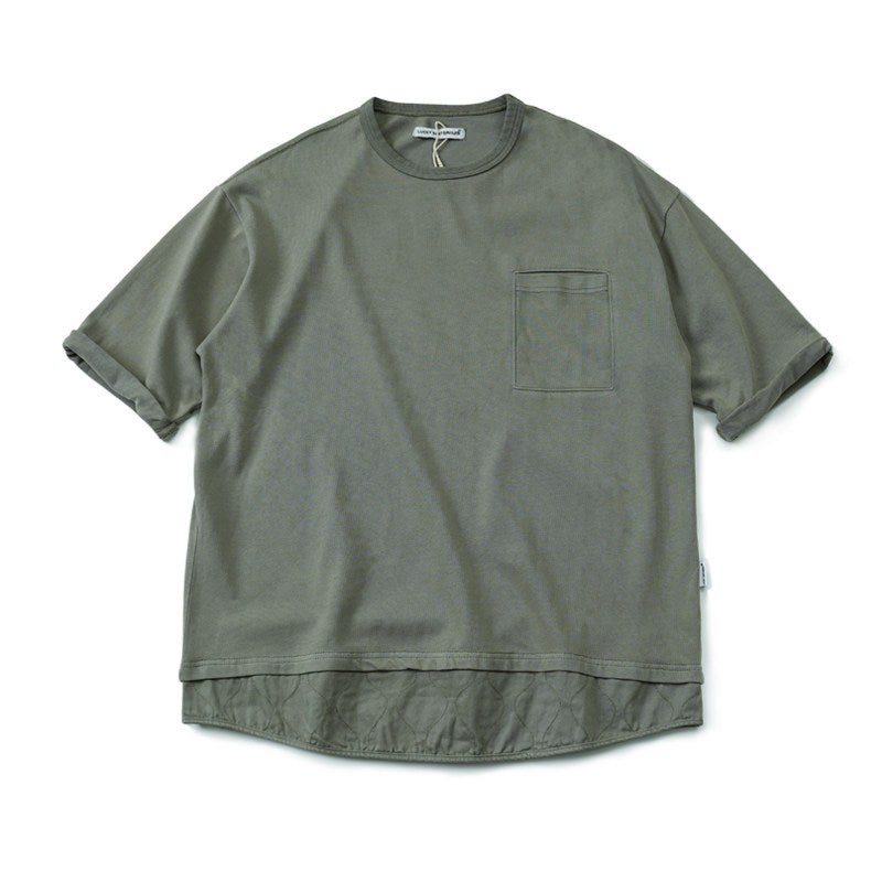 Vintage Patchwork Washed T-Shirt Men – Heavy Cotton Layered Oversized Streetwear Tee | Japanese vintage | yamalin clothes | Yamalinclothes