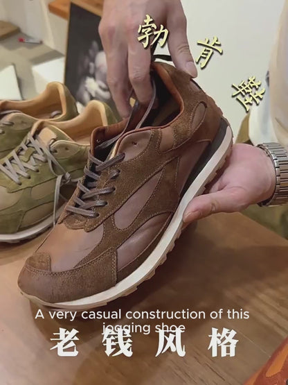 Vintage Distressed Washed Thick-Sole Training Sneakers – Breathable Casual Shoes for Men