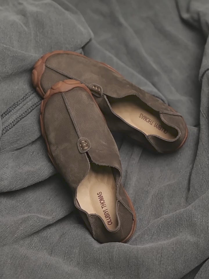 Genuine Leather Slip-On Casual Shoes for Men – Breathable Soft Sole, Lazy-Loafer Comfort