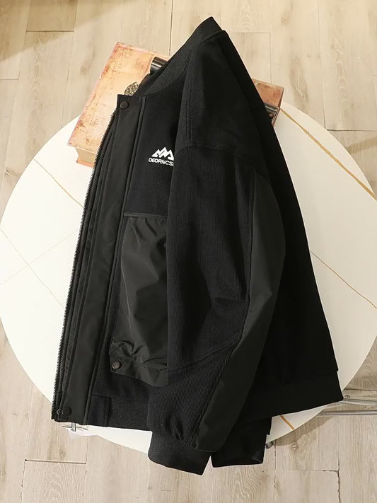 Men's Plus Size Autumn Winter Warm Cotton Jacket - European American Export Thickened Baseball Collar Outerwear