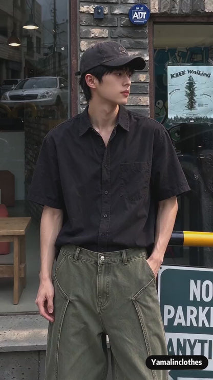 Cargo Cotton Trousers – American Casual Loose Unisex