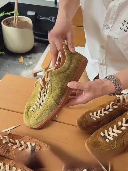Retro Suede Training Sneakers - Unisex Flat Breathable Casual Board Shoes