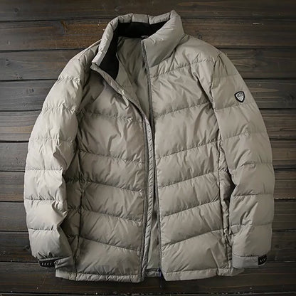 Men's Plus Size Lightweight High-Fluffy Down Jacket - Winter Stand Collar Warm Export Overstock Coat