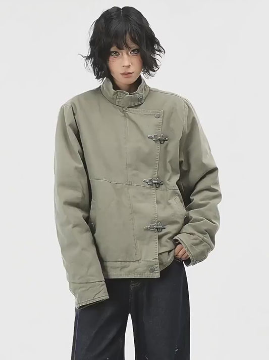 Deconstructed Cargo Cotton Jacket – Unisex Warm Winter