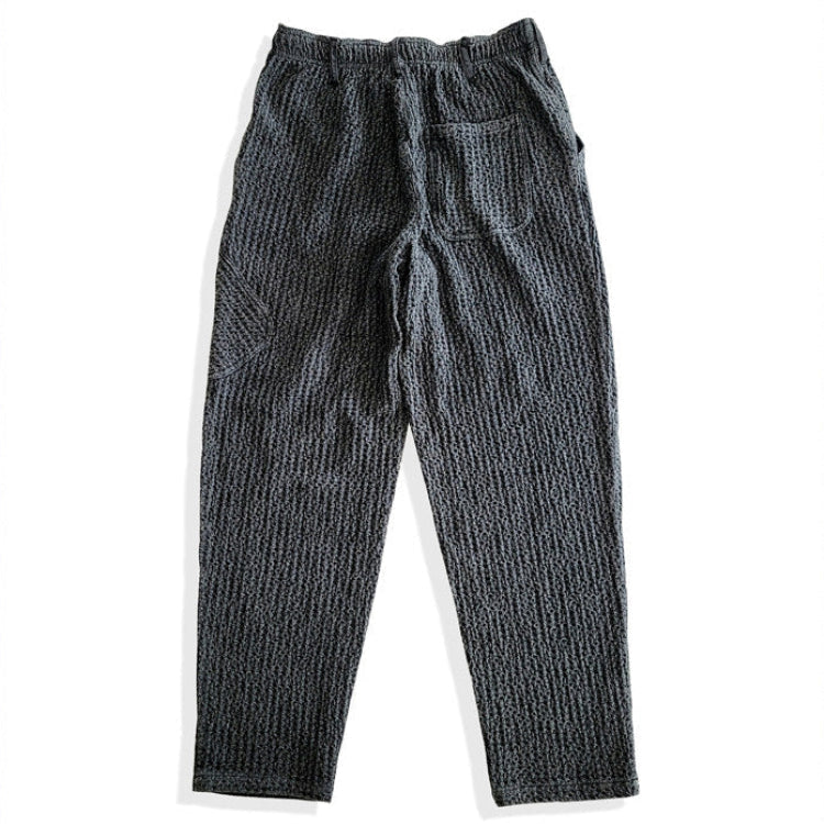 Japanese Vintage Honeycomb Slacks – Washed Black Loose Tapered Pants | Elastic Waist Men's Streetwear | Japanese vintage | yamalin clothes | Yamalinclothes
