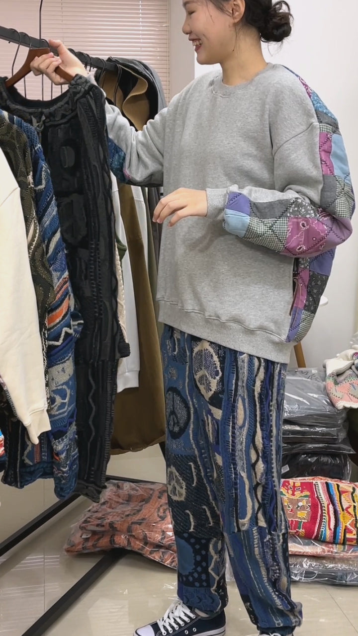 Vintage Japanese Anti-War Wool Trousers – Thermal Blue Wool Pants for Men & Women