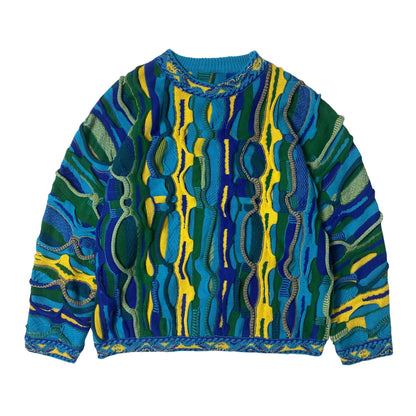 Japanese retro contrast color ethnic style knitted retro round neck pullover sweater s