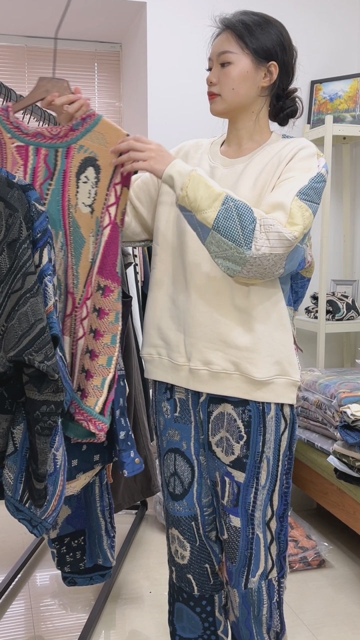 Japanese style niche retro rose red portrait knitted sweater vest