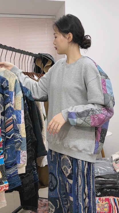 Japanese niche fashion brand retro plaid sweatshirt
