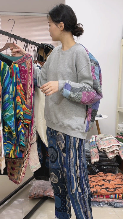 KA12 Spot small crowd Japanese retro   Rose figure knit wool pants