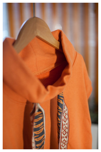 Japanese style niche retro tiger pattern tie vest vest orange