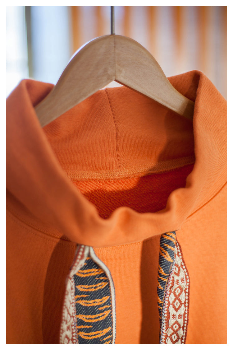 Japanese style niche retro tiger pattern tie vest vest orange
