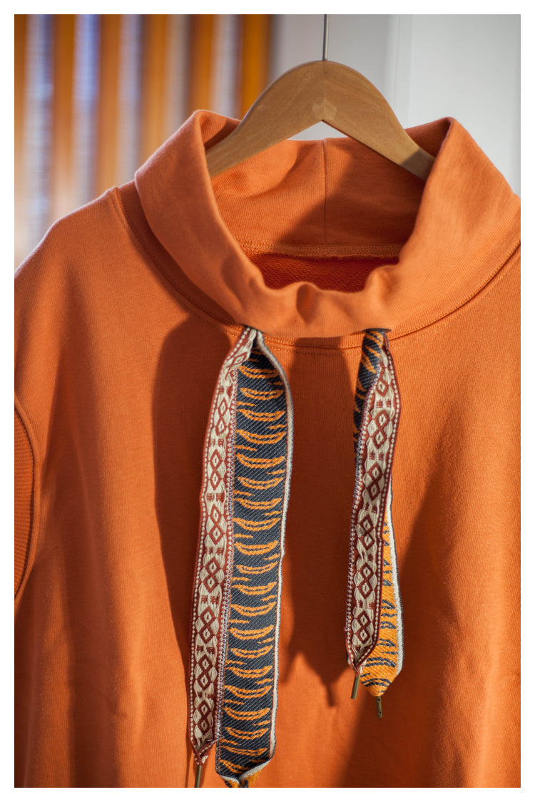 Japanese style niche retro tiger pattern tie vest vest orange