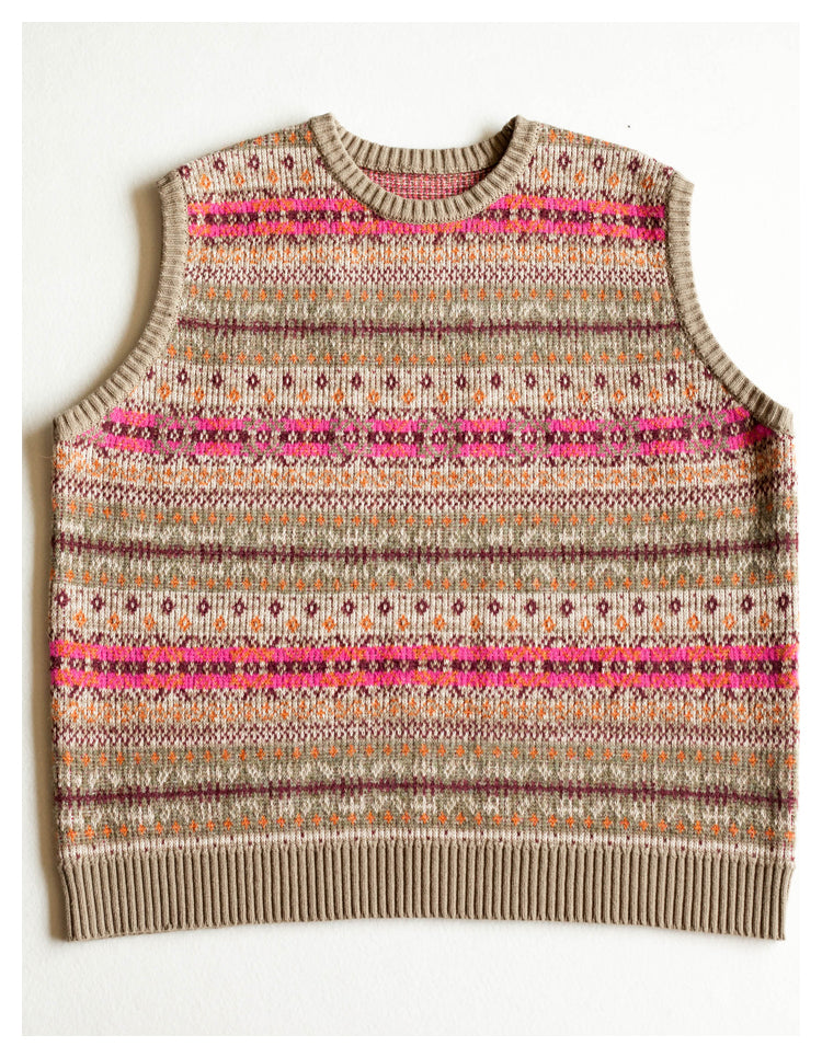 Japanese Vintage Skeleton Pattern Womens pullover sweater vest sweater s