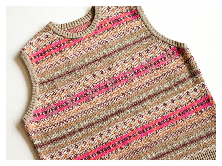 Japanese Vintage Skeleton Pattern Womens pullover sweater vest sweater s