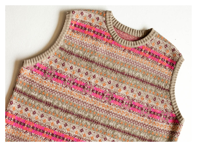 Japanese Vintage Skeleton Pattern Womens pullover sweater vest sweater s