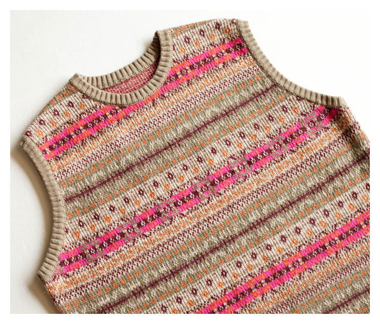 Japanese Vintage Skeleton Pattern Womens pullover sweater vest sweater s