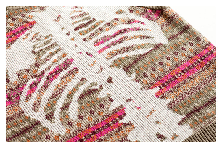 Japanese Vintage Skeleton Pattern Womens pullover sweater vest sweater s