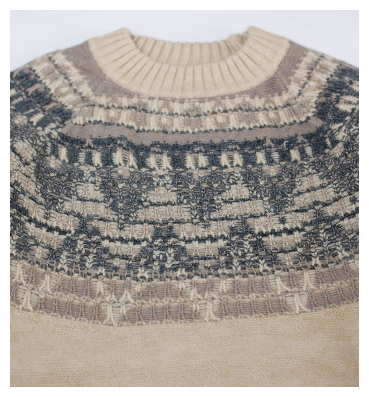 Japanese style retro smiley face sweater autumn and winter thick round neck sweater