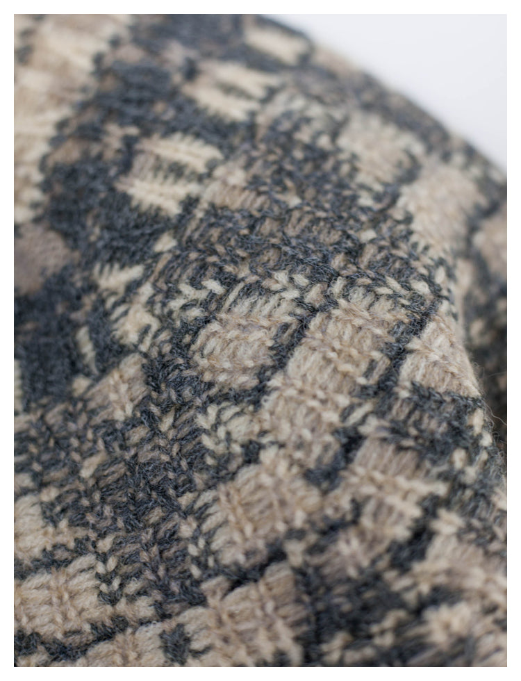 Japanese style retro smiley face sweater autumn and winter thick round neck sweater