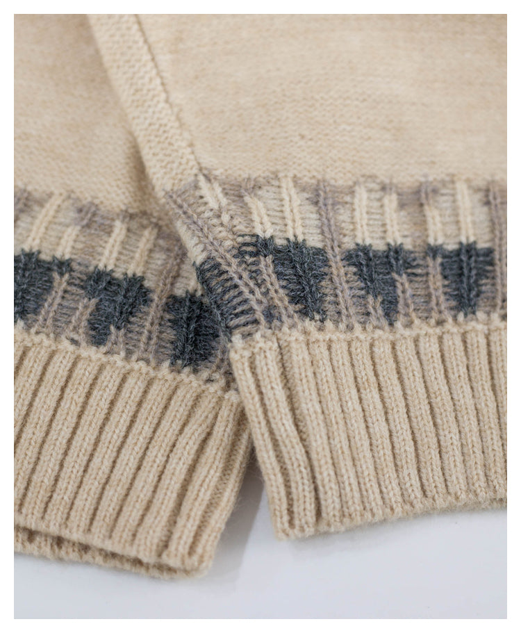 Japanese style retro smiley face sweater autumn and winter thick round neck sweater