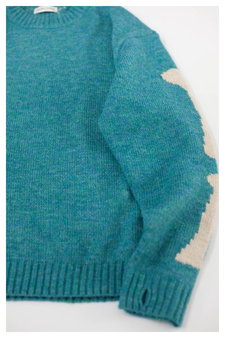 Japanese-style retro autumn and winter thick smiley face sweater round neck sweater