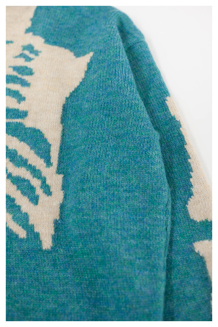 Japanese-style retro autumn and winter thick smiley face sweater round neck sweater