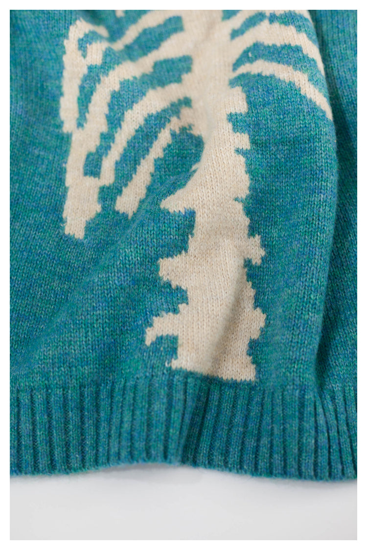 Japanese-style retro autumn and winter thick smiley face sweater round neck sweater