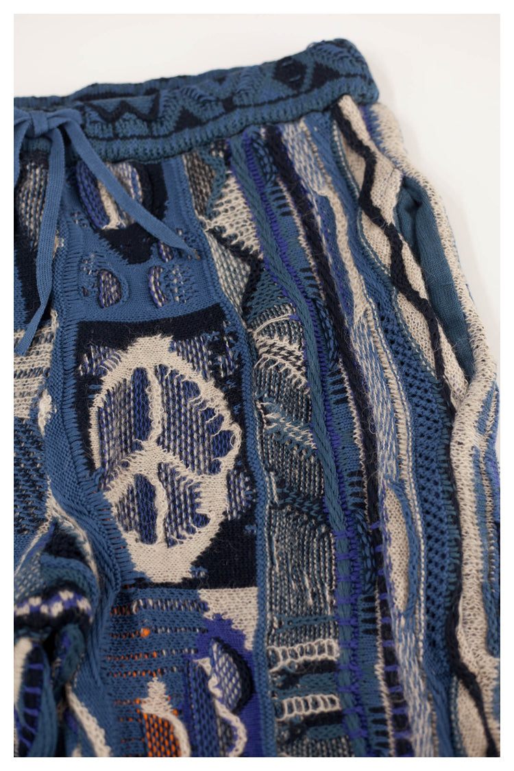 Vintage Japanese Anti-War Wool Trousers – Thermal Blue Wool Pants for Men & Women