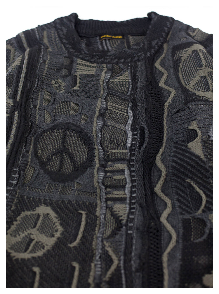 KA01 In stock, small crowd Japanese retro anti-war heavy couple pullover knitting sweater