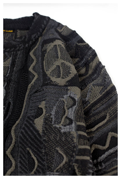 KA01 In stock, small crowd Japanese retro anti-war heavy couple pullover knitting sweater