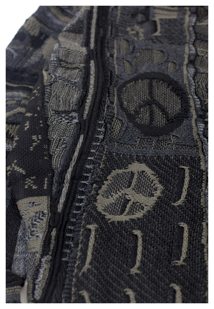 KA01 In stock, small crowd Japanese retro anti-war heavy couple pullover knitting sweater