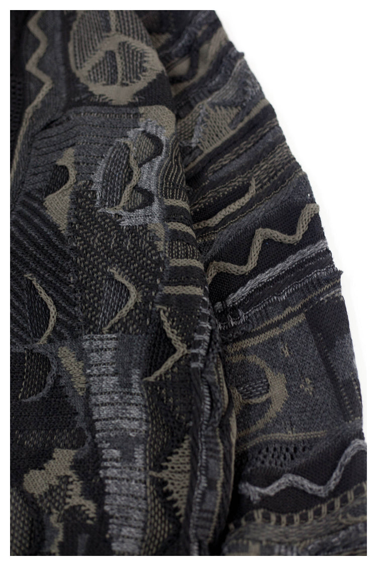 KA01 In stock, small crowd Japanese retro anti-war heavy couple pullover knitting sweater