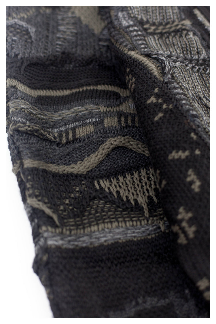 Japanese-style retro couple heavy round neck pullover knitted sweater