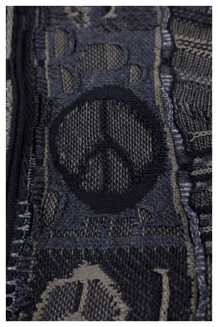 KA01 In stock, small crowd Japanese retro anti-war heavy couple pullover knitting sweater