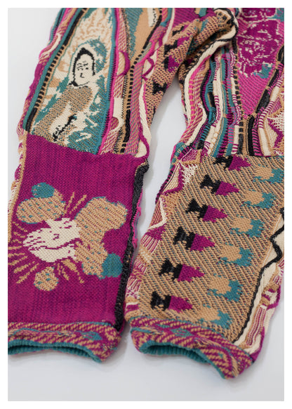 KA12 Spot small crowd Japanese retro   Rose figure knit wool pants
