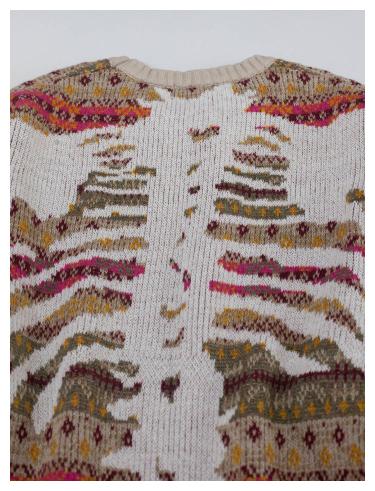 Kapital Retro Plaid Sweatshirt – Japanese Niche Vintage Knit Loose Pullover