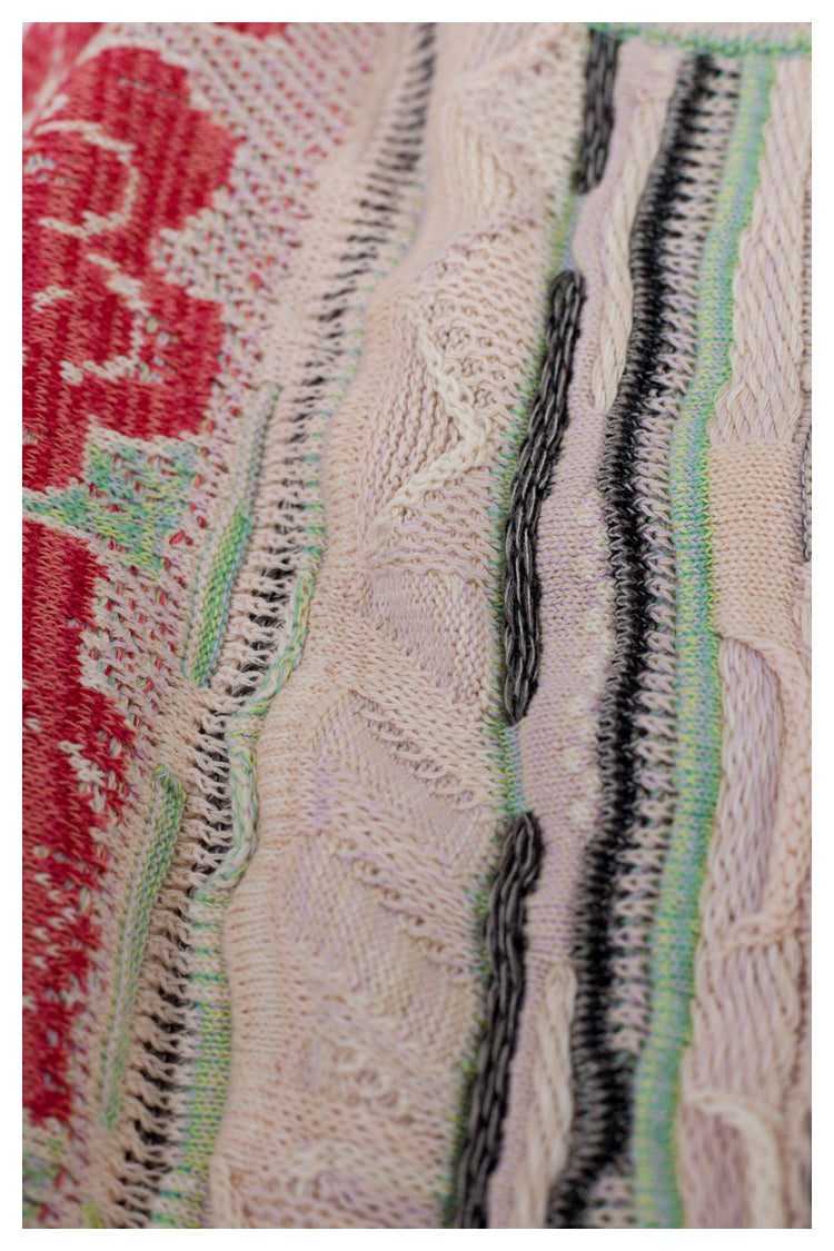 Japanese niche retro Santa Maria pattern Crew Neck Pullover Sweater S